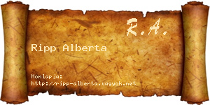 Ripp Alberta névjegykártya